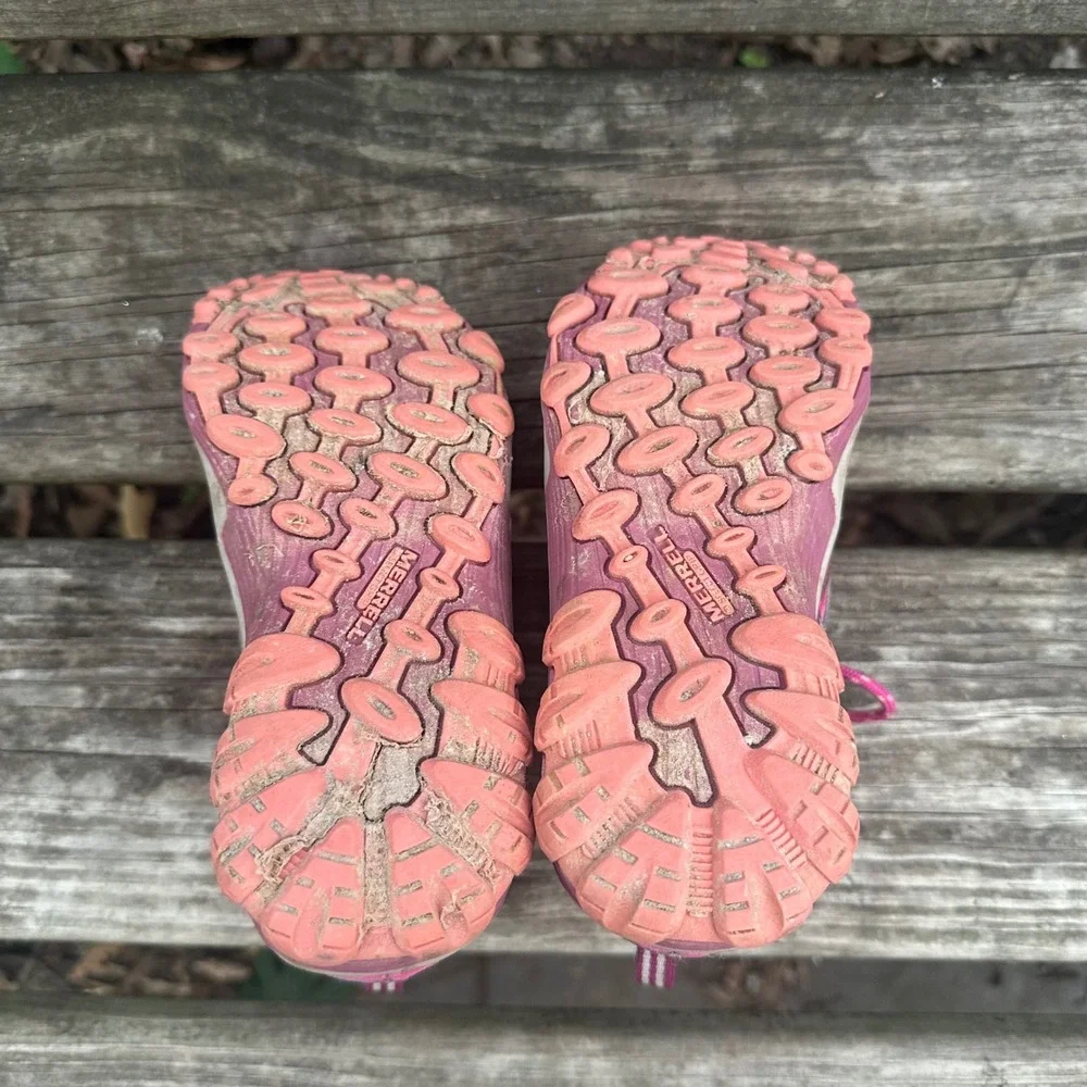 Merrell Chameleon 7 Access Mid Kids Purple Pink Waterproof Hiking Boots Size 12